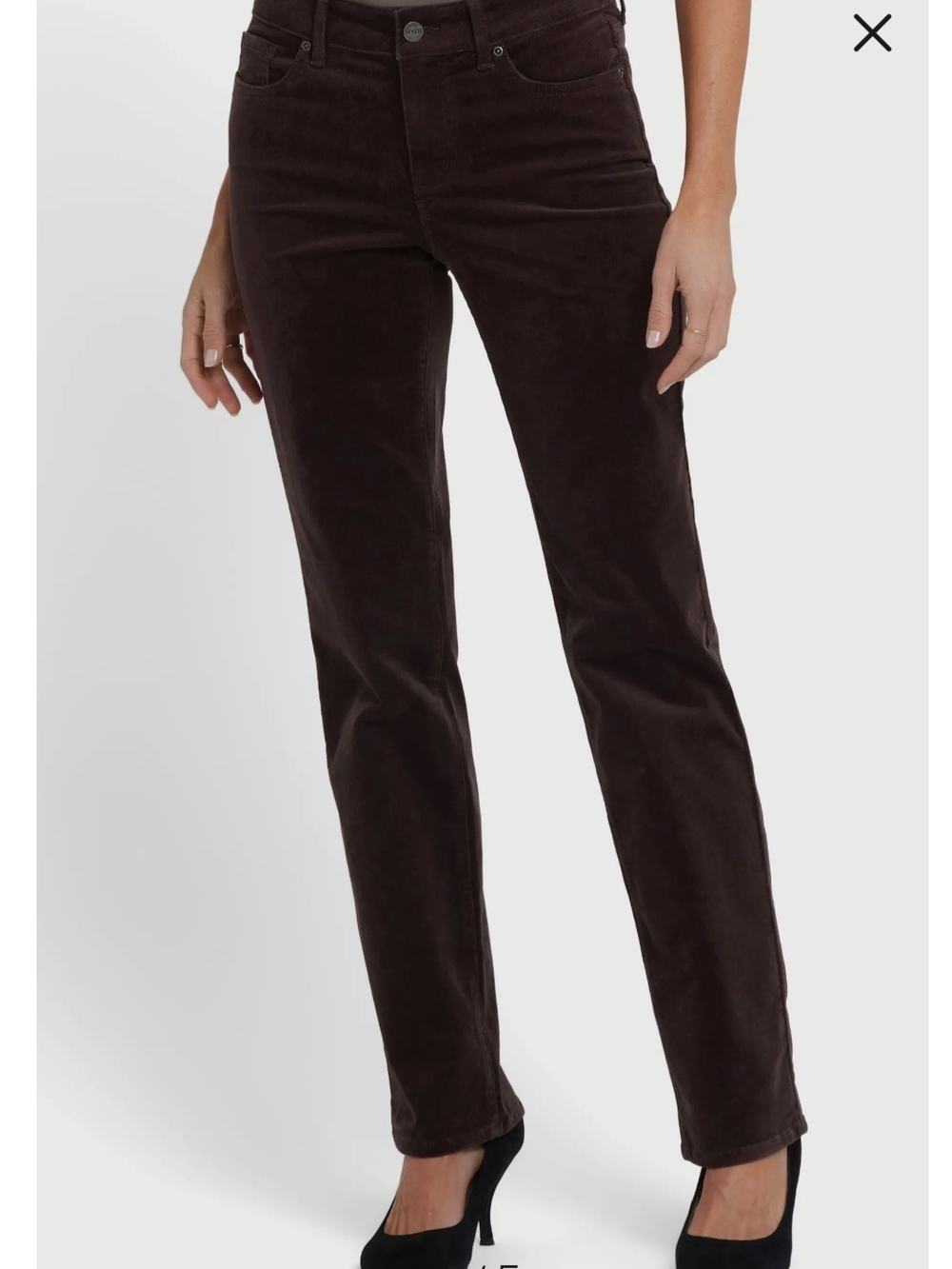 NYDJ Straight Leg Corduroy Pants in Dark Brown Size  8P
